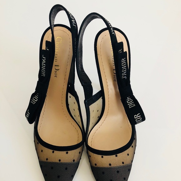 J'ADIOR SLINGBACK NUDE BLACK SWISS W/ RHINESTONES - Picture 4 of 8